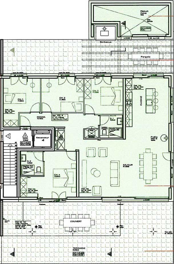 Plan appartement 8A – Niveau 4 bâtiment A