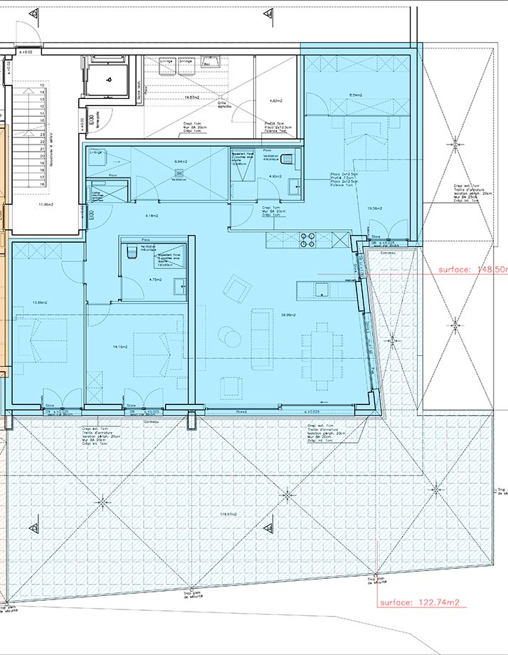 Plan appartement 2A – Niveau 1 bâtiment A